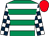 Emerald green, white hoops, dark blue and white check sleeves, red cap (The Yeovilton Flyers)