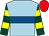Light blue, royal blue hoop, dark green & yellow hooped sleeves, red cap (Do Your Best Syndicate)
