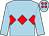 Light blue, red triple diamond, red spots on cap (John Markham)