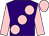 Purple, large pink spots, sleeves and cap (Helen Nixseaman)