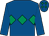 Royal blue, emerald green triple diamond, emerald green diamonds on cap (Creighton Family)