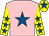 Pink, royal blue star, yellow sleeves, royal blue stars, yellow cap, royal blue star (Gift Of Youth Partnership)