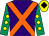 Purple, orange cross belts, emerald green sleeves, yellow spots, yellow cap, black diamond (The Clowns)