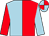 Light blue and red (halved), sleeves reversed, quartered cap (Mrs D E H Turner)