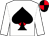 White, red heart and diamond, black spade, black and red quartered cap (The Yes Men)