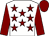 White, maroon stars, sleeves and cap (Munrowd's Partnership)