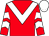 RED, white chevron, white chevrons on sleeves, white cap (Slaneyville Syndicate)
