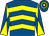 Royal blue, yellow chevrons, diabolo on sleeves, hooped cap (Brown & Hathorns)