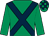 Emerald green, dark blue cross sashes, check cap (T L Dempsey)