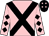 Pink, black cross sashes, black diamonds on sleeves, black cap, pink diamonds (Fleadh Cheoil Drogheda Partnership)