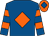 Royal blue, orange diamond, hooped sleeves, orange cap, royal blue diamond (George P Mahoney)