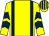 Yellow, dark blue braces, chevrons on sleeves, striped cap (Mr Maldwyn Matthews)