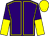 Purple, yellow seams, halved sleeves, yellow cap (Mr David A Hunt)
