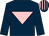 Dark blue, pink inverted triangle, striped cap (Kirwans Lane Syndicate)