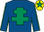 Royal blue, emerald green cross of lorraine, emerald green seams on sleeves, yellow cap, emerald green star (Santana Syndicate)