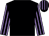 Black, mauve and black striped sleeves, black and mauve striped cap (Mr Bob Wilson)