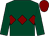 Dark green, maroon triple diamond, maroon cap (Mrs L J McLeod)