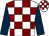 White and maroon check, dark blue sleeves (Mr Samuel Sutton & Partners)
