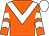 Orange, white chevron, chevrons on sleeves, white cap (The Extra Time Partnership)