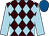 Brown and light blue diamonds, light blue sleeves, royal blue cap (The Vikings)