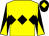 Yellow, black triple diamond, black and yellow diabolo on sleeves, black cap, yellow diamond (Mr G T Bewley)