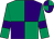 Emerald green and purple (quartered), emerald green sleeves, purple armlets, purple and emerald green quartered cap (The Kestrel Partnership)