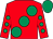 Red, large emerald green spots, red sleeves, emerald green spots, emerald green cap (PPS Racing)