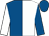 White & royal blue halved, sleeves reversed, royal blue cap (Kenneth Duggan)