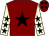 Maroon, black star, beige sleeves, black stars, maroon cap, black stars (The Preston Family Racing)