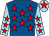 Royal blue, red stars, light blue sleeves, red stars, light blue cap, red star (The Exmoor High Hopes)