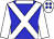 Blue, white cross belts, collar and sleeves, white cap, blue spots (Dr Catherine Wills & Frederik Tylicki)