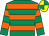 Emerald Green & Orange Hooped, emerald green & yellow quartered cap (John P McManus)