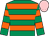 Emerald green and orange hooped, pink cap (John P McManus)