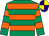 Emerald green and orange hooped, yellow and purple quartered cap (John P McManus)
