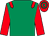 Emerald green, red epaulets and sleeves, red and emerald green hooped cap (Mr R Robinson & Sarah Hollinshead)