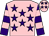 Pink, purple stars, purple & pink hooped sleeves, pink cap, purple stars (Four Men & McGrath Syndicate)
