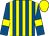 Royal blue and yellow stripes, royal blue sleeves, yellow armlets, yellow cap (Headdock And Bandey)