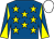 ROYAL BLUE, YELLOW stars, diabolo on sleeves, WHITE cap (Carl Chapman & Ian Massheder)