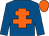 Royal blue, orange cross of lorraine, orange cap (Charles Main And Wetumpka Racing)