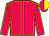 Vermilion, yellow seams, halved cap (Mrs C Leigh-Turner)