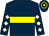 Dark blue, yellow hoop, dark blue sleeves, white diamonds, dark blue and yellow hooped cap (M7 Come On Bear Llp)