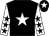 Black, white star, white sleeves, black stars, black cap, white star (Mr Tim Wood)