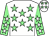 White, light green stars, light green sleeves, white stars and stars on cap (Mr M J Caddy)