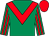 Emerald green, red chevron, striped sleeves, red cap (Severn Bridge Racing)