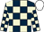 Dark blue and beige check, white cap (Drake Racing)