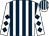 White and dark blue stripes, diamonds on sleeves (Mr B W Parren)