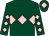 Dark green, pink triple diamond, diamonds on sleeves, dark green cap, pink diamond (Diamonds Are Forever)