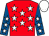 Red, white stars, royal blue sleeves, white stars and cap (Mr Lewis And Partner)