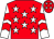 Red, white stars, white and red chevrons on sleeves (The Rat Pack Racing Club)