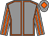 Grey, orange seams, striped sleeves and diamond on cap (Mr T D Ward)